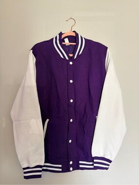 Purple and White Classic Varsity Jacket